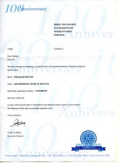 Confirmation from the F.C.I.